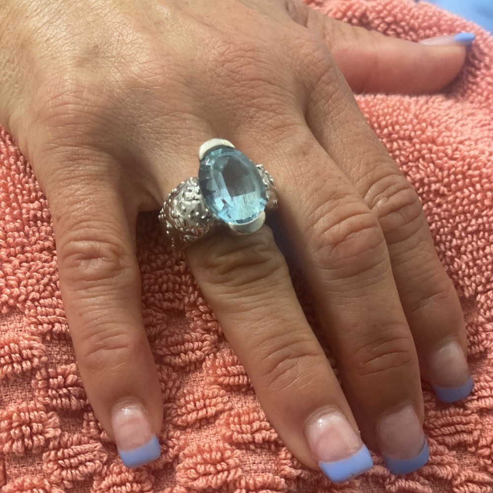 Women Solid .925 Sapphire Ring - image 3